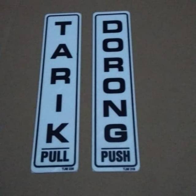 

Sign label acrylic tarik dorong , papan akrilik tarik dorong