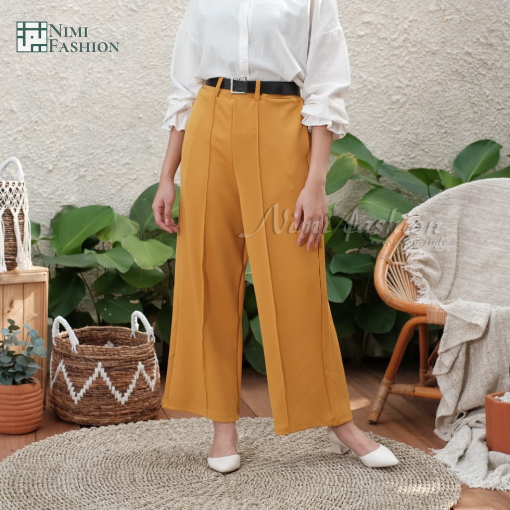 Celana Kulot Scuba Import / Bawahan Wanita Celana Kulot Office Pants Import / Wide Leg Scuba Pants