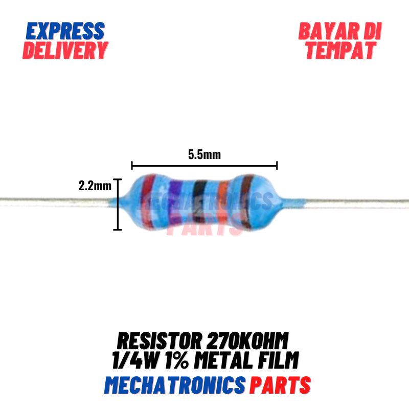 [PAS-9432] 10X RESISTOR 270K OHM 1/4W 1% METAL FILM