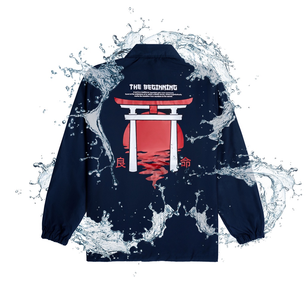 Jaket coach pria waterproof distro terbaru Size L XL dan XXL original jacket cowok anti air kualitas sablon import model anime jepang torii series parasut taslan pria