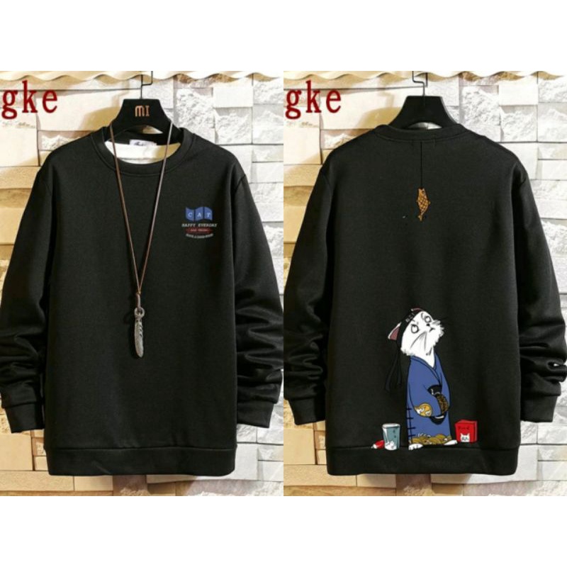 Sweater Pria Turn Cat Sweater Fleece Big Size Sweater Cowok Size M - XXL 2 warna 005