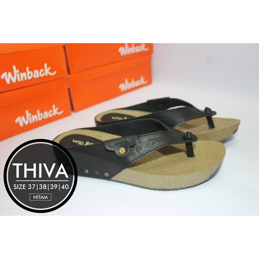  Sandal  Wanita  Wedges Kekinian  Winback Thiva Hitam Shopee  