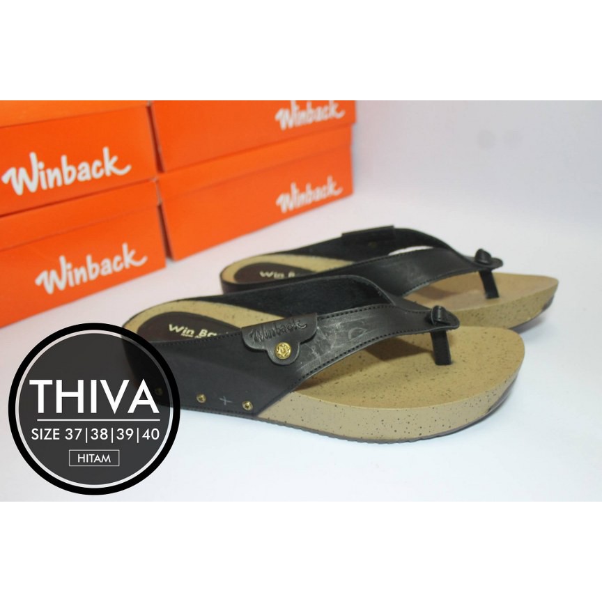  Sandal  Wanita Wedges  Kekinian  Winback Thiva Hitam Shopee 