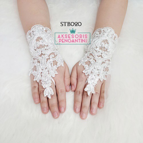 [PALING LARIS] AKSESORIS PENGANTIN WEDDING GLOVES SARUNG TANGAN PUTIH STB020