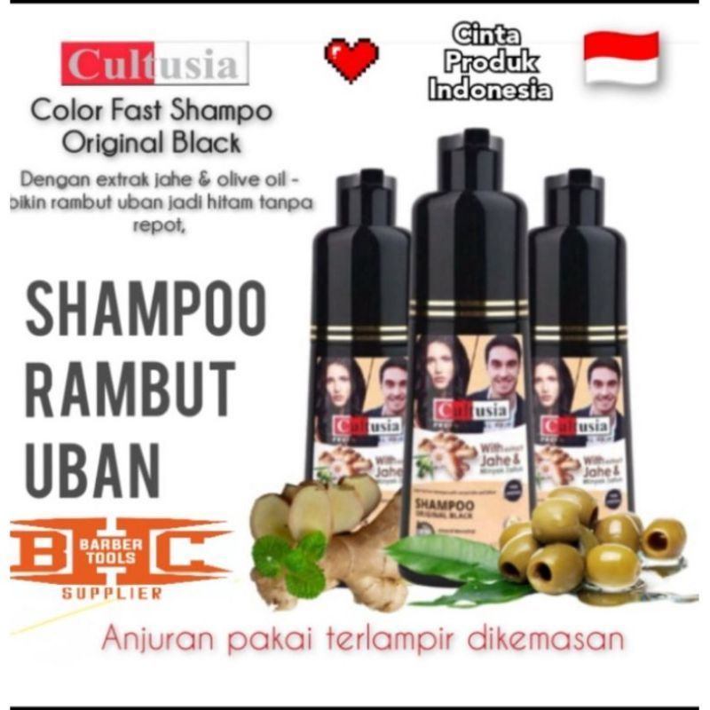 CULTUSIA SHAMPOO BLACK PENGHITAM UBAN INSTAN 160ML / SHAMPO SEMIR RAMBUT ORIGINAL 160ML