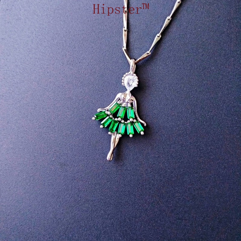 Refined Personalized Ballet Fashion Colorful Gemstone Pendant Elegant Necklace