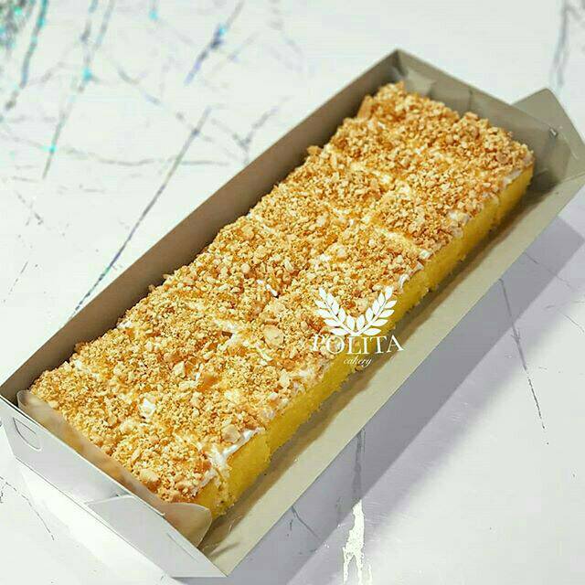 

Kue bolu nougat kacang - nougat sponge cake ukuran 30 x 10 cm