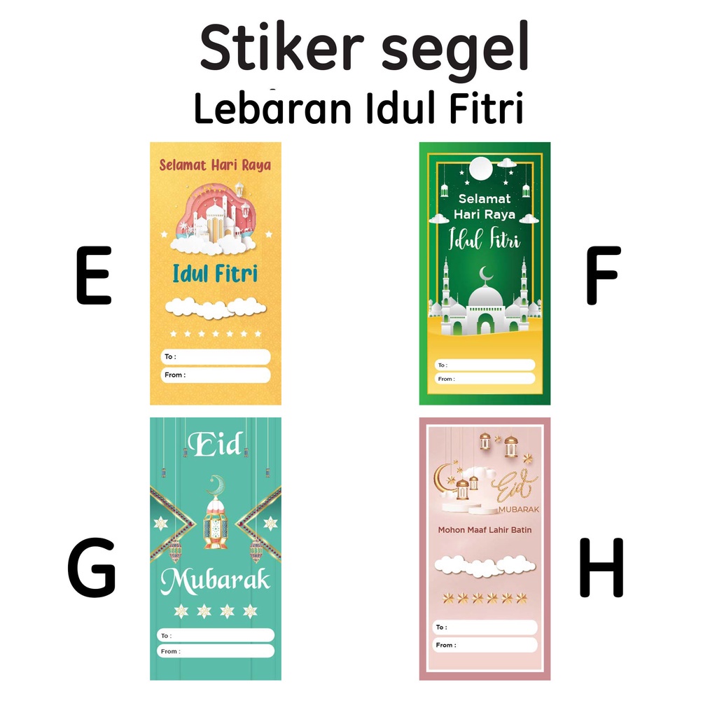 

Stiker Segel Kardus / Stiker Segel Packaging Tema Lebaran E-H