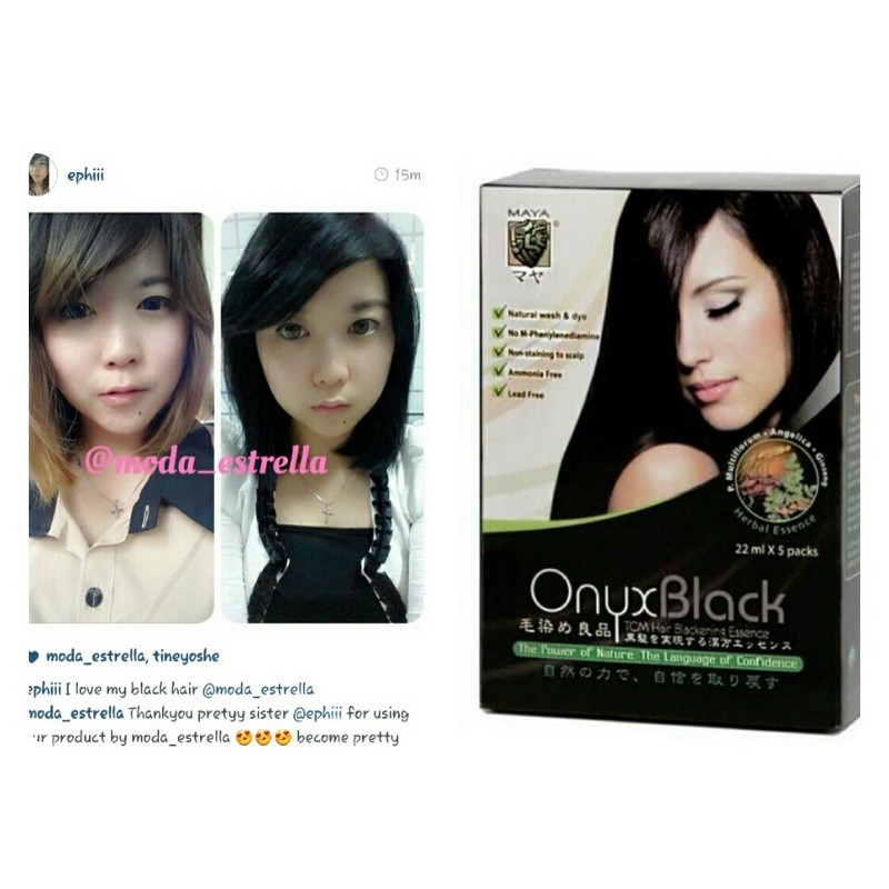 SHAMPO WARNA HITAM / SHAMPO MAYA ONYX BLACK COLOUR / SHAMPO WARNA HERBAL / MAYAONYX / BUBBLE HAIR COLOUR / MAYAONIX PEWARNA RAMBUT COKLAT UBAN