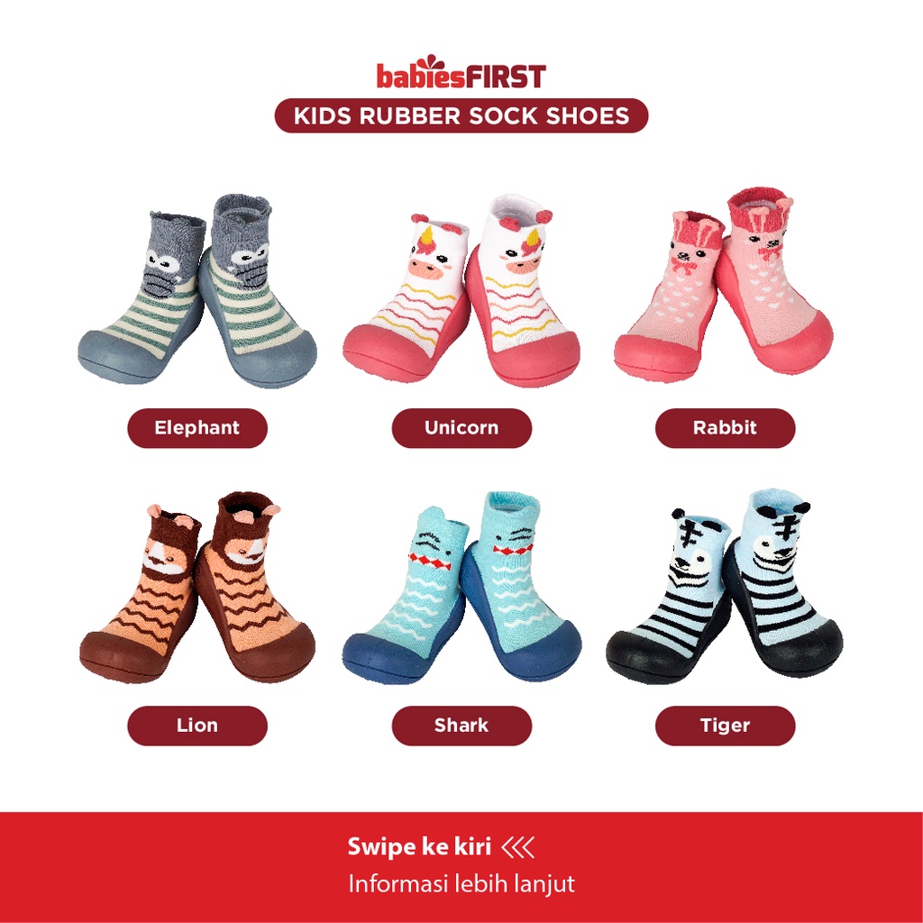 BABIESFIRST Rubber Shock Shoes Sepatu Kaos Kaki Sol Karet Prewalker Shoes Sepatu Bayi Batita