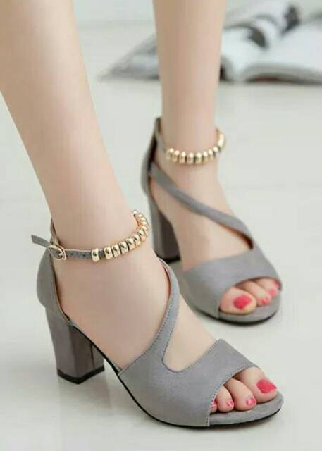Arlaine - Mary jane Sandal Heels Wanita Gelang mas