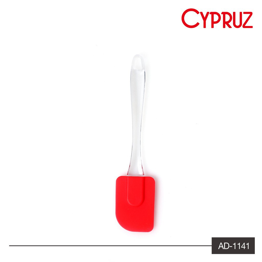 Cypruz Adukan Spatula Sodet Sutil Silikon Kotak Gagang Plastik Bening Transparan