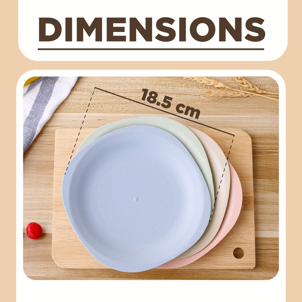 Piring Oval  Wheatstraw Plate Piring Plastik Microwave Warna Warni | BPA Free | Gandum kokoh-4