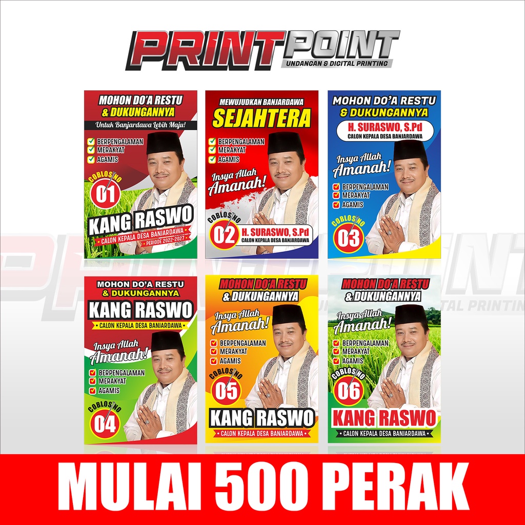 

Stiker Pemilihan Calon Kepala Desa, Pilkada, Pemilu, Caleg, Bupati, Lurah, Camat, Presiden Dll