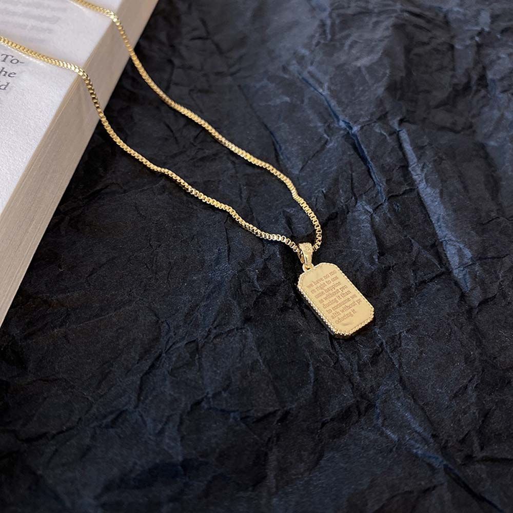 Needway  Geometric Clavicle Chain Simple Alloy Women Necklace Trendy Korean Personality Square Temperament Girls Fashion Jewelry/Multicolor