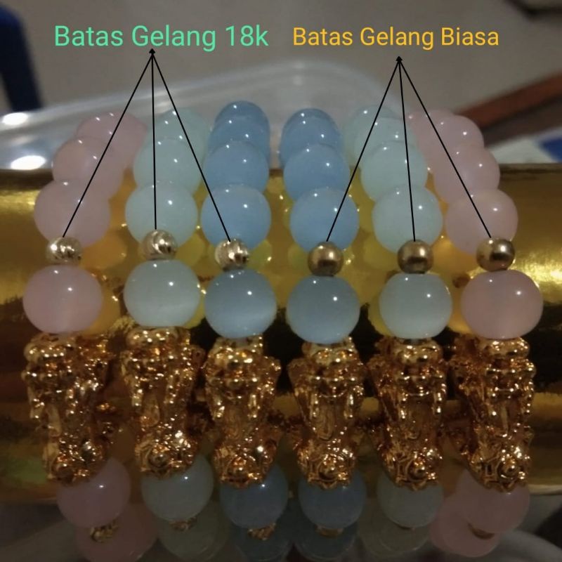 18k..Gelang Batu Cat Eye Variasi Pixiu Mas (0818k)