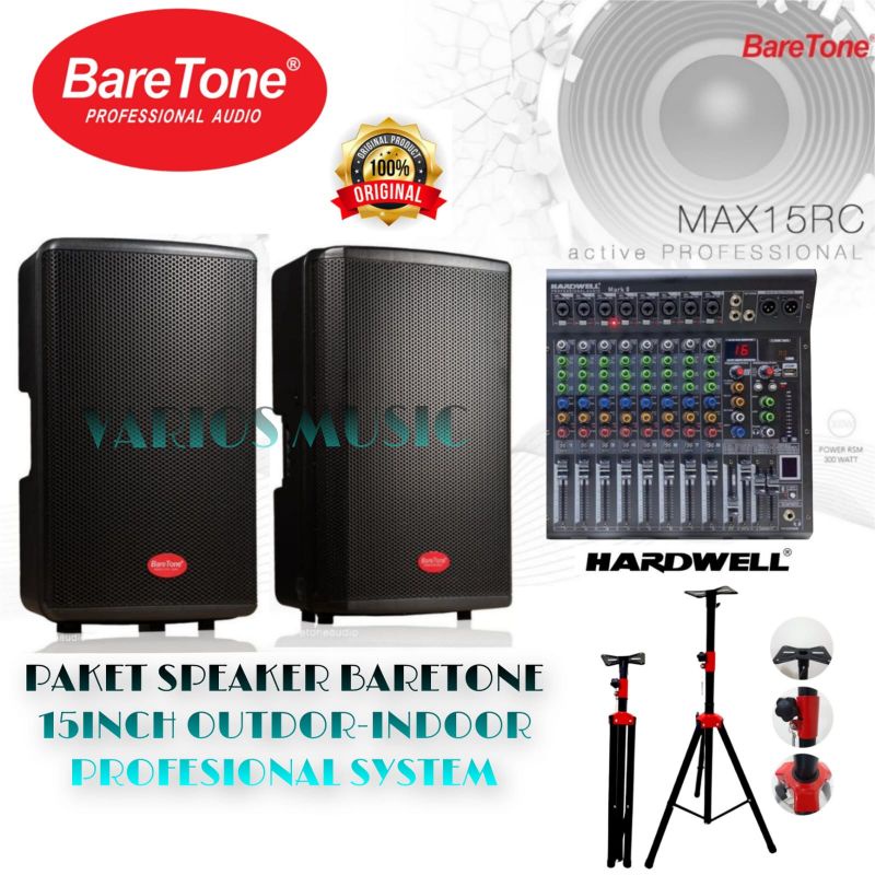 PAKET SOUND SPEAKER BARETONE AKTIF 15INCH KARAOKE OUTDOOR INDOOR