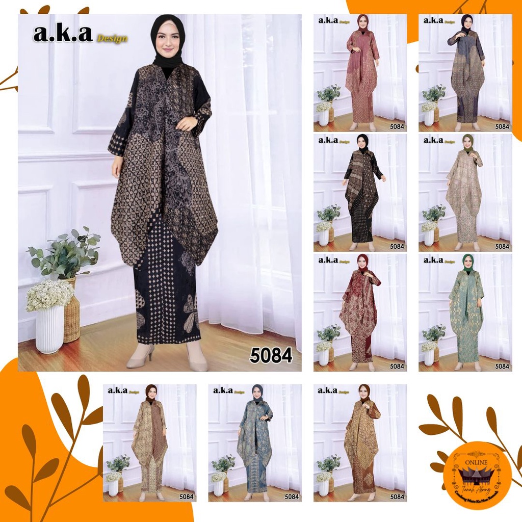5084 | Setelan One Set Rok V Batik Baby Semi Sutra Viscose Premium | A.K.A Design