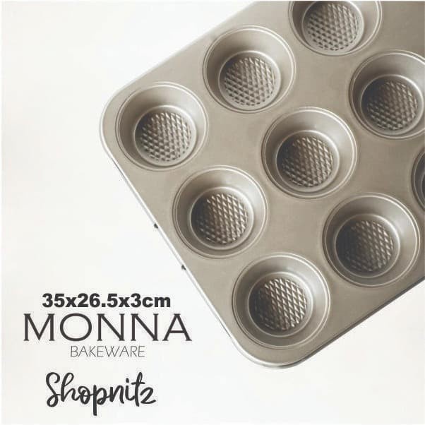 s201bgg Muffin Pan 12 Cups Monna Bakeware - Cetakan Cupcake As2A01S1