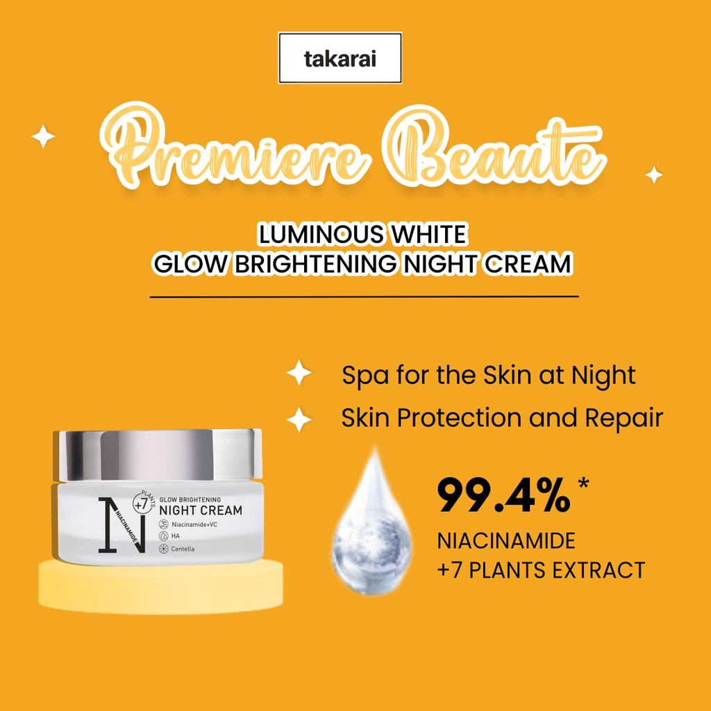 [COD] Pelembab Wajah Premiere Beaute Luminous White Brightning Night Cream Krim Malam - BPOM ORIGINAL