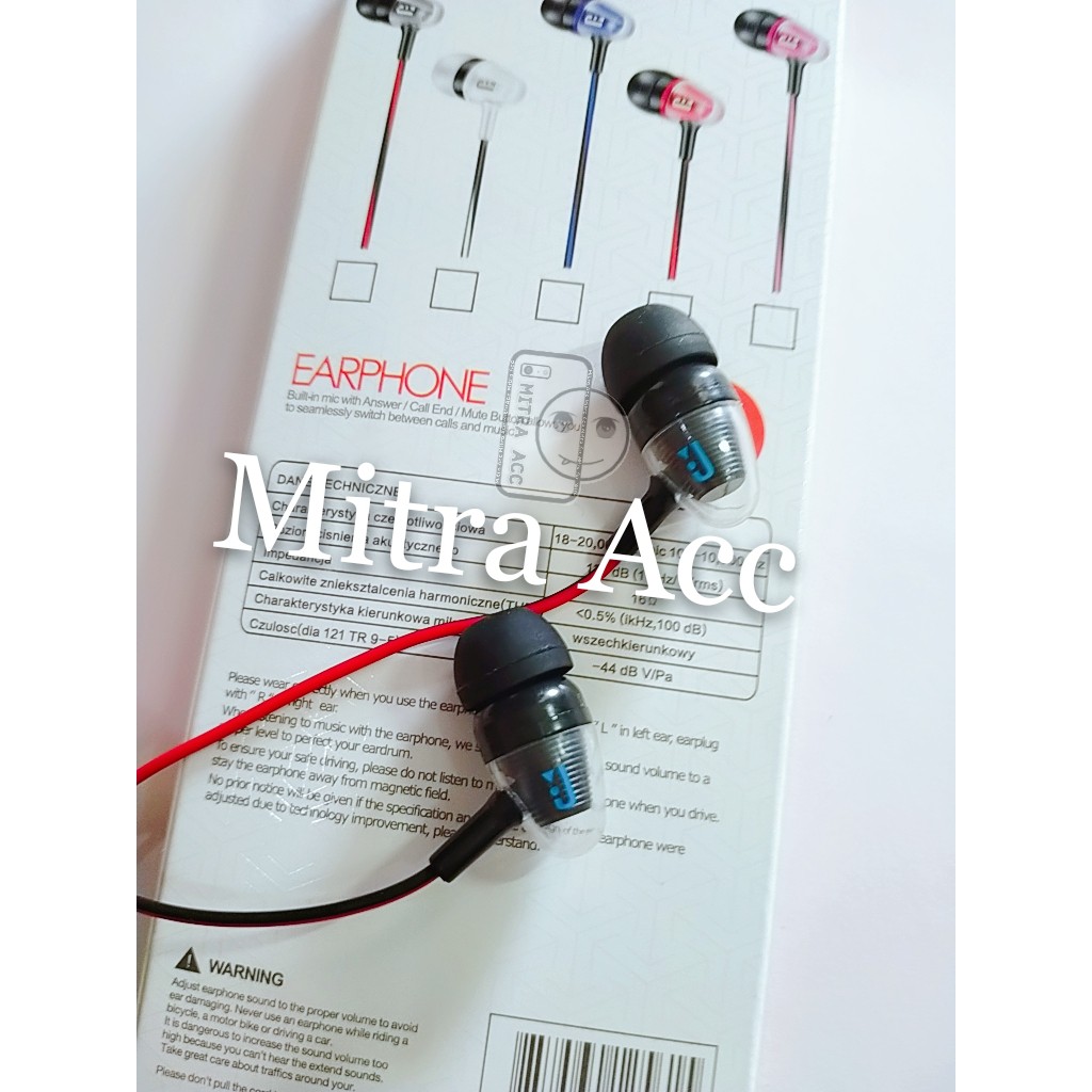 Headset Stereo JMusik Bass Universal Earphone with Klip mic 3.5mm