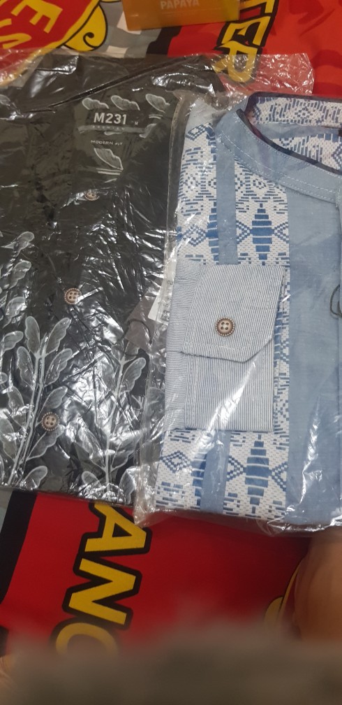 M231 Kemeja Pria Batik Panjang Hitam 1721b