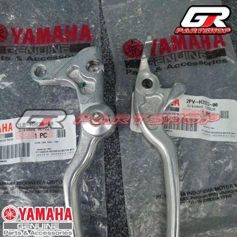 HANDLE REM DEPAN BELAKANG ASSY CHROME AEROX LEXI FREEGO ORIGINAL YAMAHA HENDEL LEVER BRAKE KIRI KANAN ORI YGP