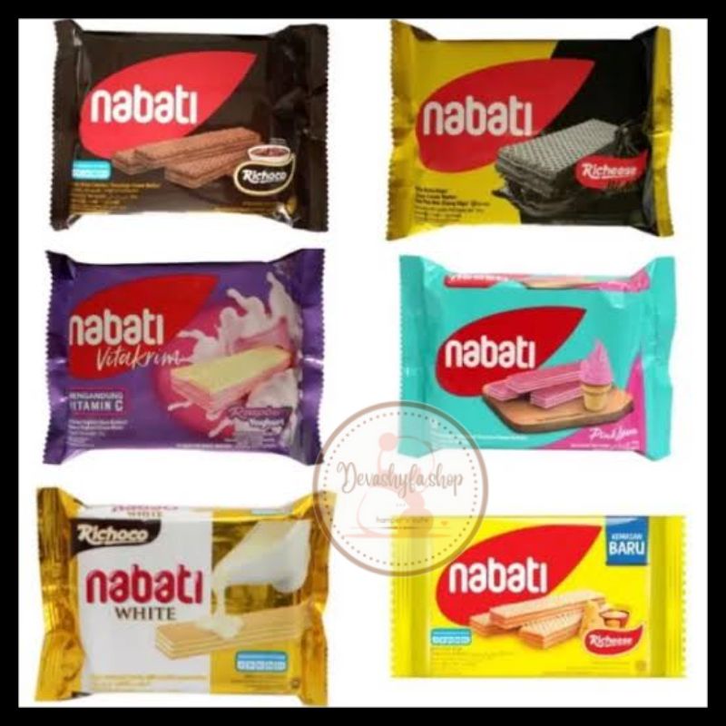 

Wafer Nabati Keju (1 pcs) Keju Black Coklat Vanilla Raspberry Yogurt Pink Lava