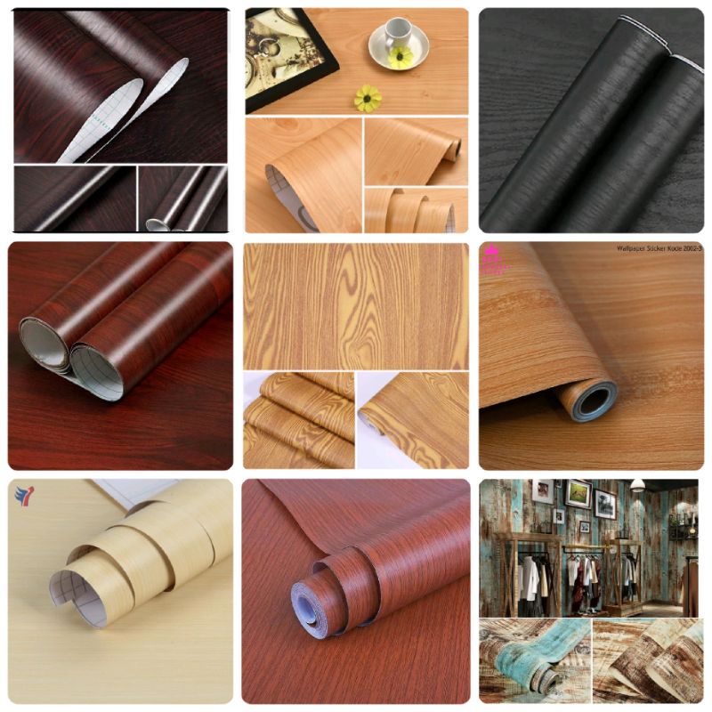 Wallpaper Sticker Dinding Kayu Daun Hijau Merambat Wallpaper Sticker Dinding 45cm×9/10Meter