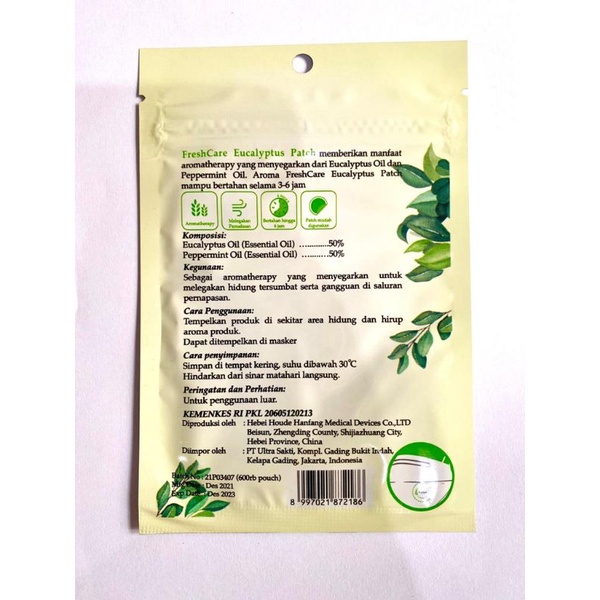 FRESHCARE PATCH STIKER AROMATERAPI MASKER PATCH AROMATHERAPY EUCALYPTUS PATCH FRESH CARE