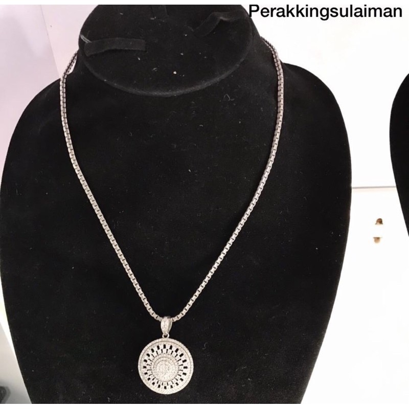 Kalung Perak Kekinian 925 Asli Liontin Bulat Besar