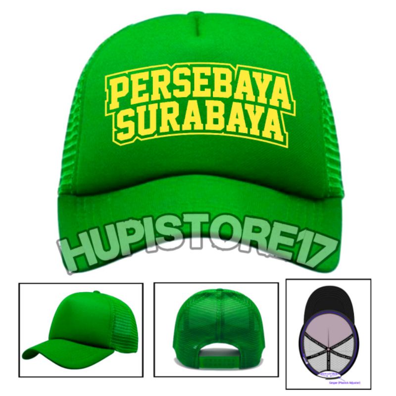 Topi Persebaya Surabaya trucker jaring - Topi distro best quality.