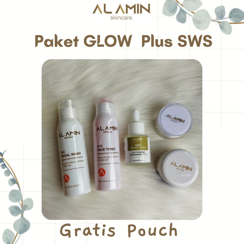 AL AMIN SKINCARE PAKET GLOW PLUS SWS FREE POUCH PREMIUM