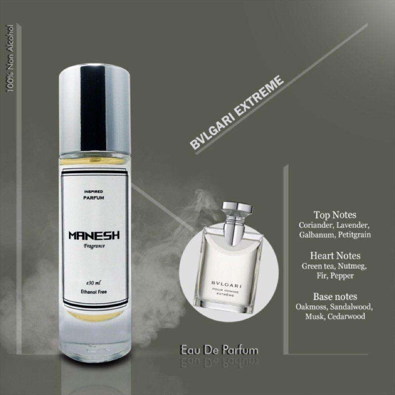 Parfume tahan lama Pria&Wanita/Parfum non alkohol/Parfume unisex/BVLGARI EXTREME-Inspired-Manesh
