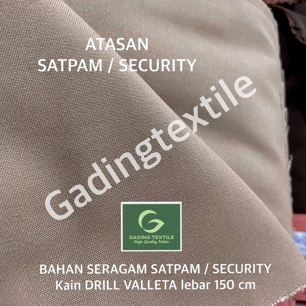 ( per setengah meter ) bahan seragam SATPAM SECURITY POLISI kain twill american drill VALLETA lebar 150 cm meteran atasan bawahan pakaian baju kemeja celana rok seragam dinas PDH PDL