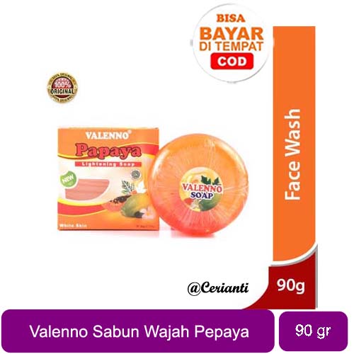 [BPOM] Valenno Sabun Pepaya Transparan Whitening 90 gr / Sabun Pepaya / Whitening / Kulit Sehat