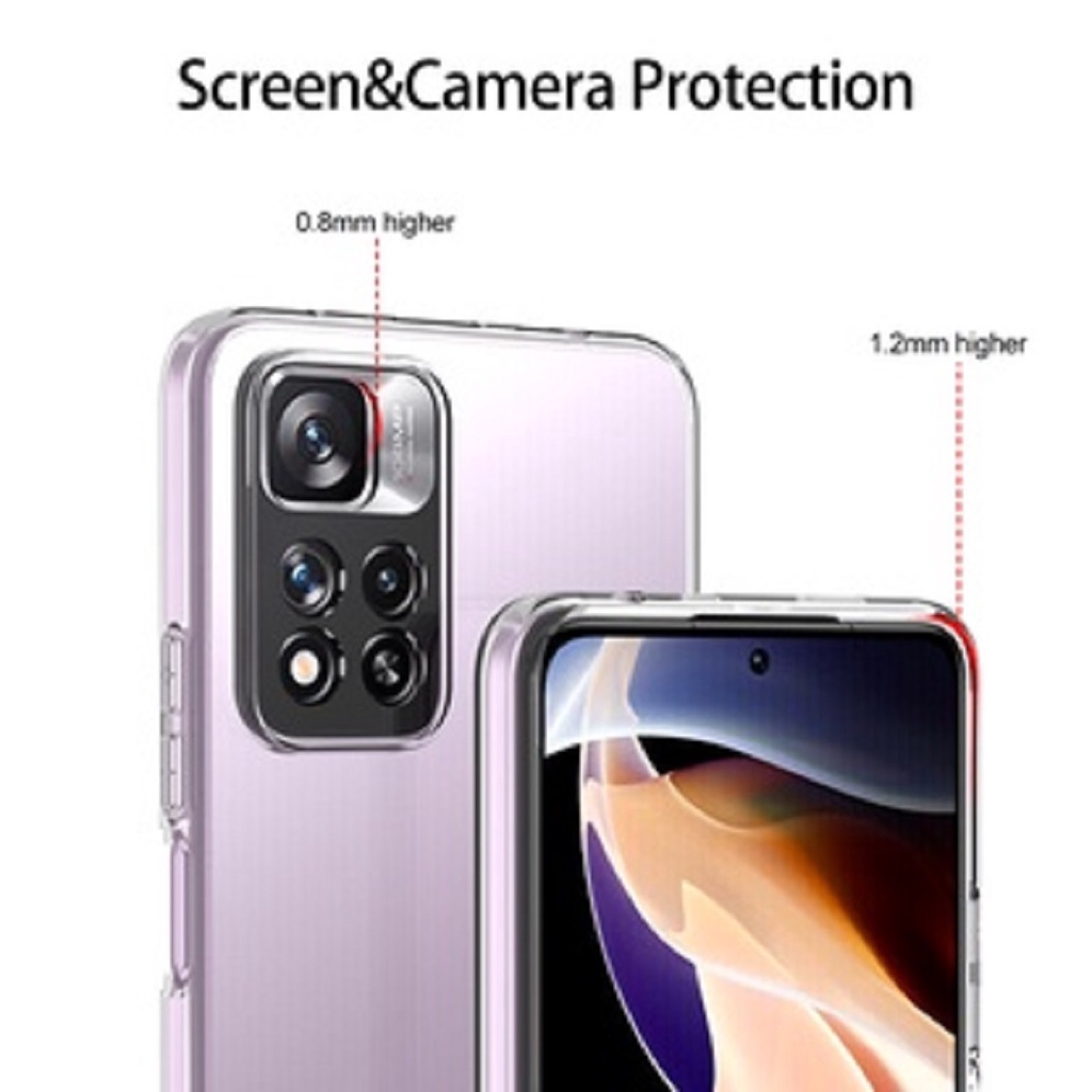 Clear Case Redmi Note 12 11 Pro 4g 5g Plus + Protector Camera Kamera Soft Tpu Casing Transparant