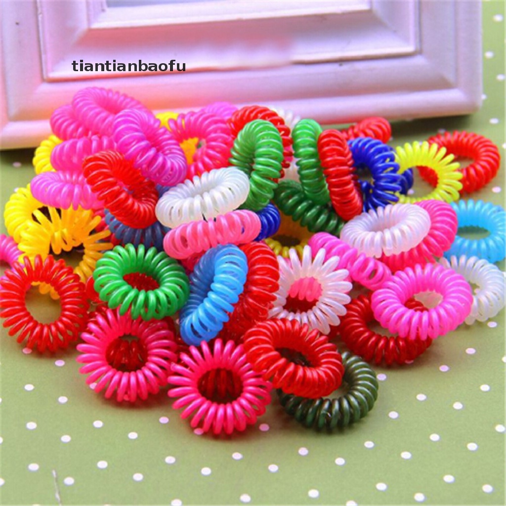 [tiantianbaofu] 10 Pcs Plastic Hair Ties Spiral Hair Ties No Crease Coil Hair Tie Ponytail Boutique