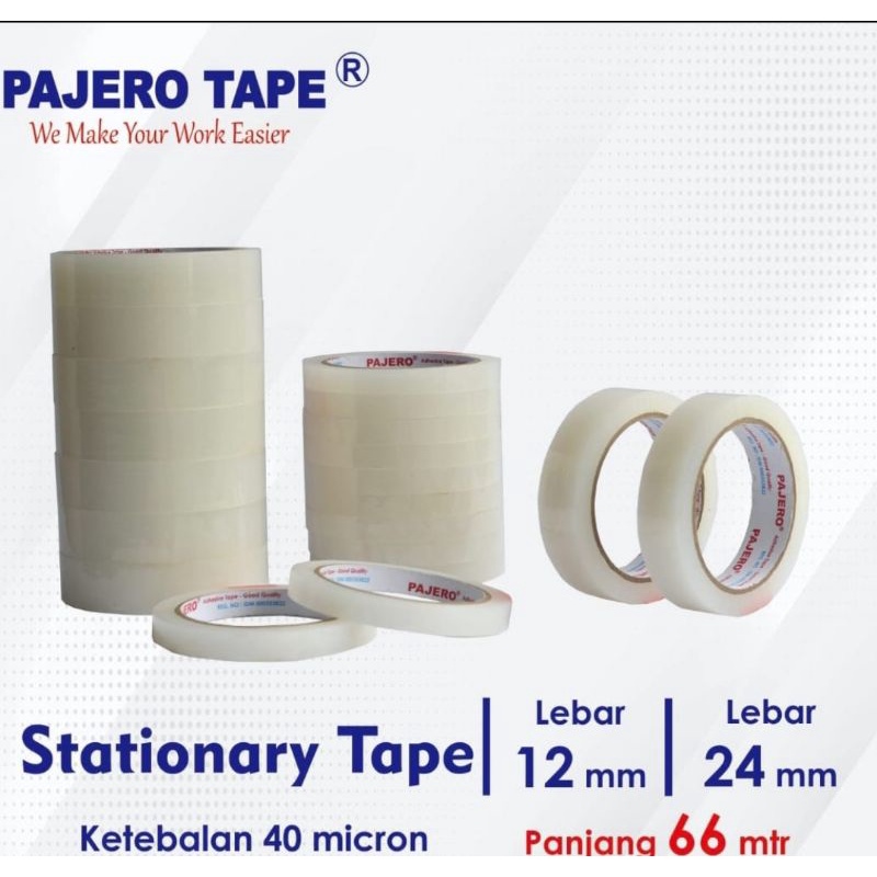 

Stationary Tape Pajero 12m dan 24mm/Solatip Super Clear