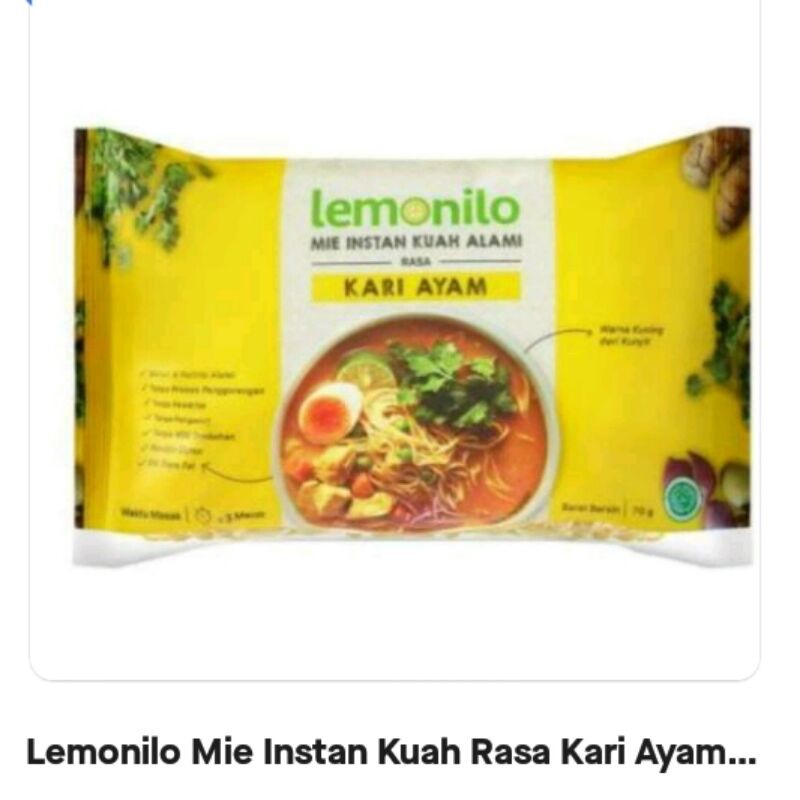 

LEMONILO MIE INSTANT KUAH RASA KARI AYAM 73 GRAM *N*