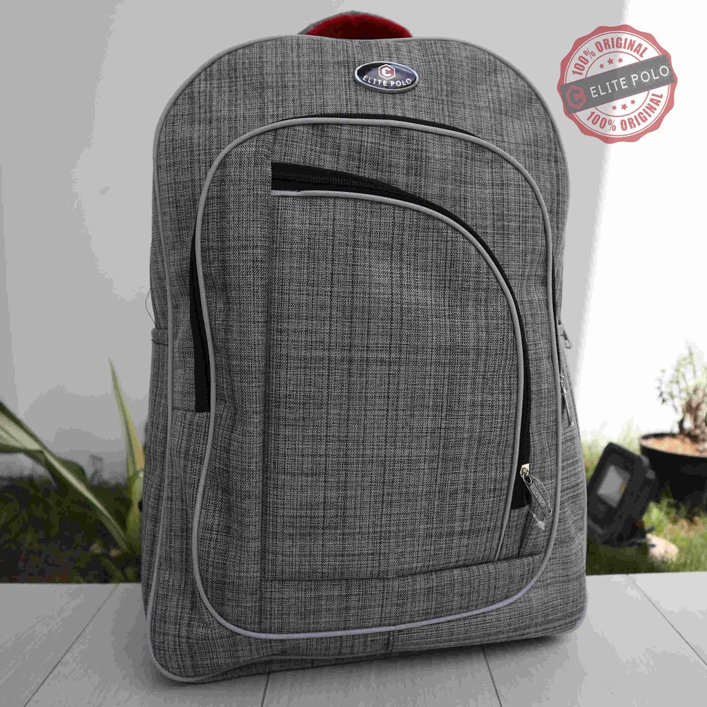 Jual Tas Ransel Laptop Elte Polo Original Sekolah Kuliah Seminar Murah Warna Abu2