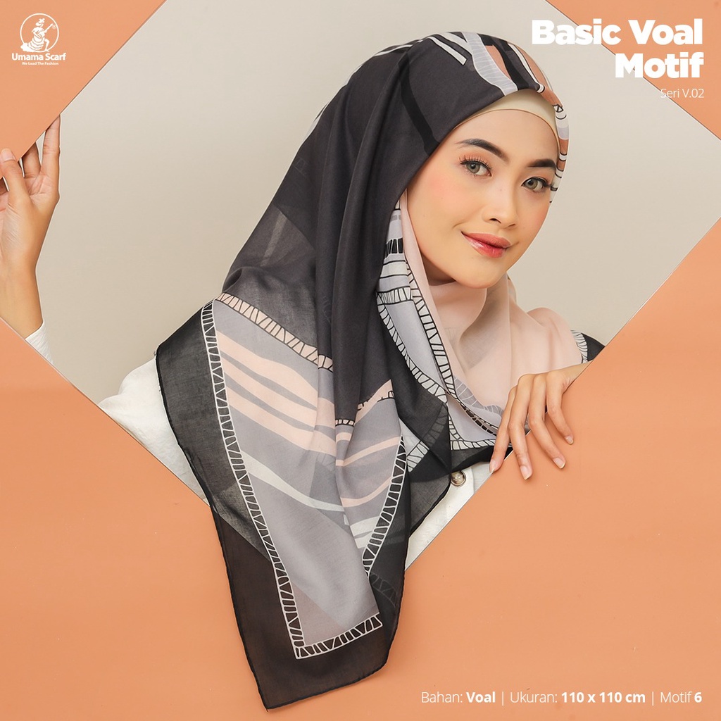 Kerudung Segiempat Basic Voal Motif By Umama Hijab Segi Empat Basic Voal Jilbab Motif Rumah Hijab