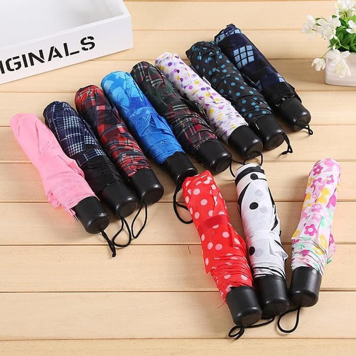 Serbagrosirmurah Mini Pocket Umbrella Payung Lipat Motif Payung Lipat Dan Motif