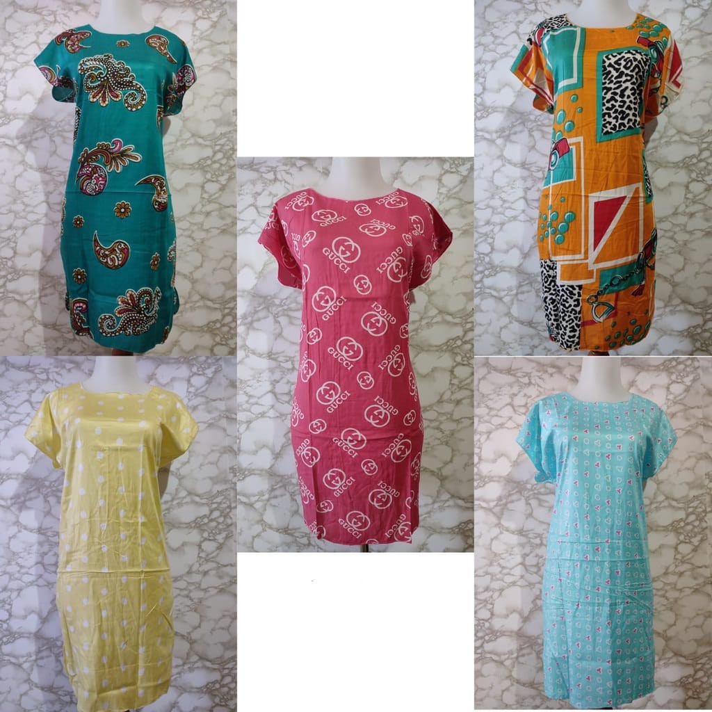 Daster Midi Rayon Ibu Hamil Daster Rumah Motif Random DS01