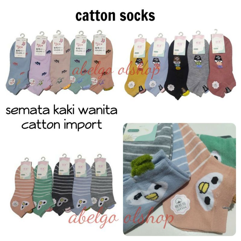 kaus kaki semata kaki catton ladies socks/kaos kaki wanita import