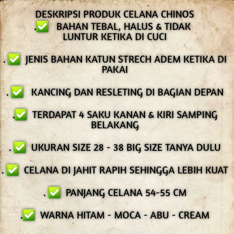 CELANA CHINO PENDEK Bahan Diamond Stretch Jumbo Surfing Terlaris