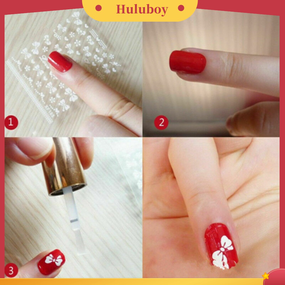 Huluboy Huluboy♡ 10pcs Stiker Kuku 3D Motif Bunga Untuk Dekorasi Manicure