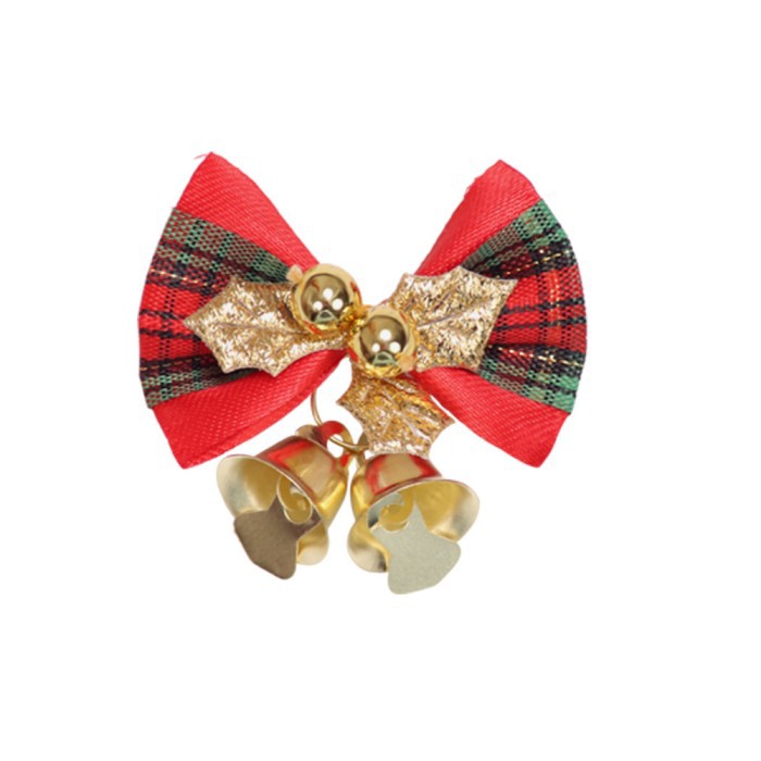 XLD pita bell tartan dekorasi hiasan pohon natal ornamen christmas bow