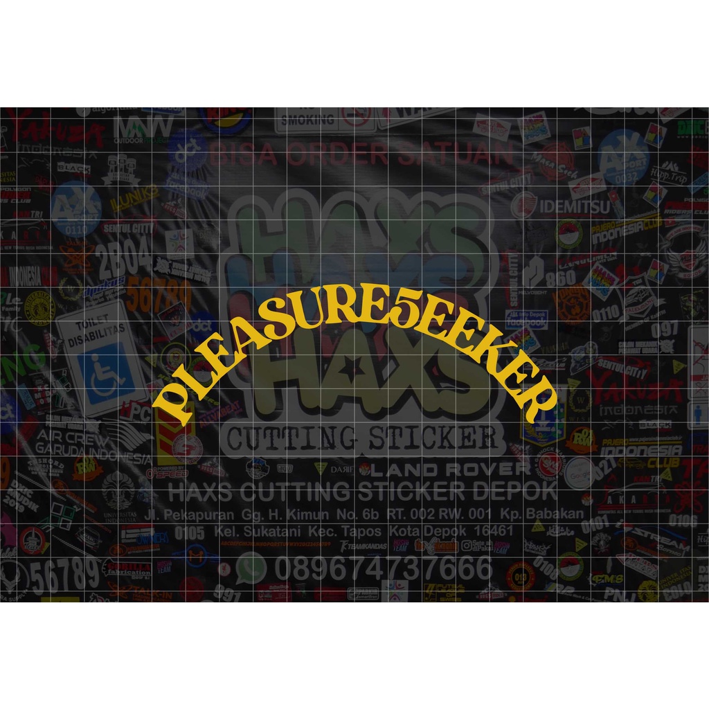 Cutting Sticker Pleasure5eeker Ukuran 12 Cm