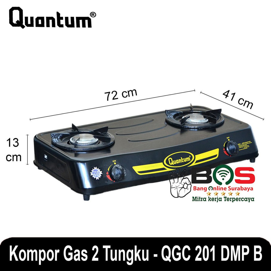 Kompor Quantum 2 Tungku Hitam Teflon QGC-201DMPB QGC 201DMPB QGC201DMPB